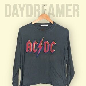 DAYDREAMER Long Sleeve Cotton Oversized AC/DC Tee NEW Size S​​​